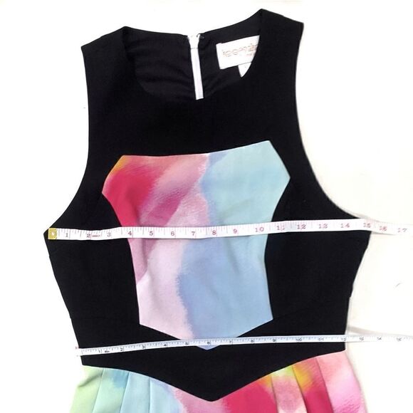 KEEPSAKE the Label Mini Dress Rainbow Tie Dye Sleeveless Pride Watercolor S - Picture 8 of 8